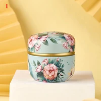 1pc retro floral tin can lovely mini gift jewelry tin box cookie candy tea storage box candy gift case jars for spices