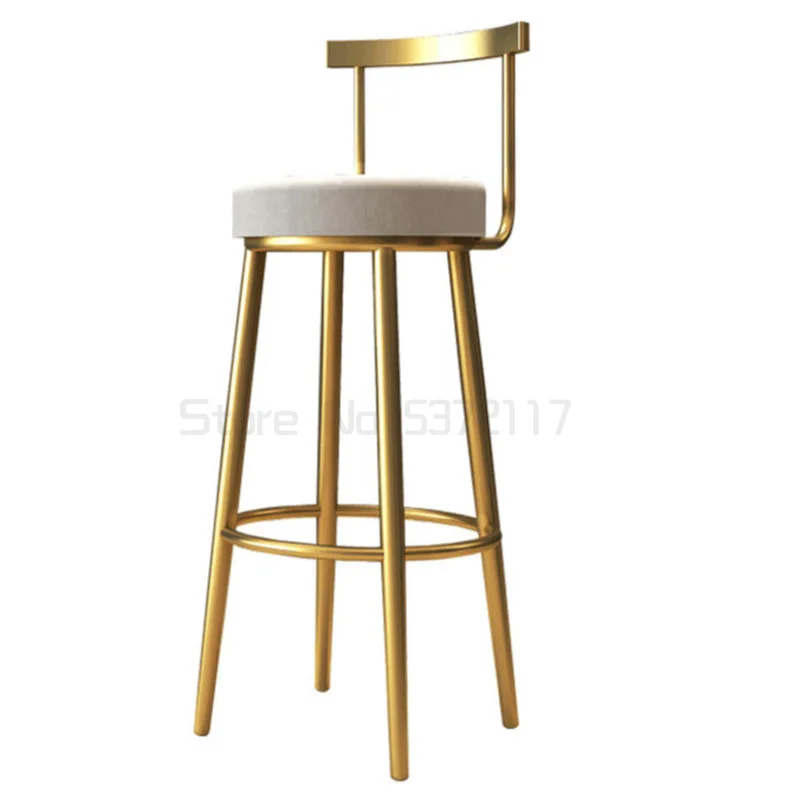 

Simple gold bar chair back high foot stool net red bar stool front desk light luxury bar chair