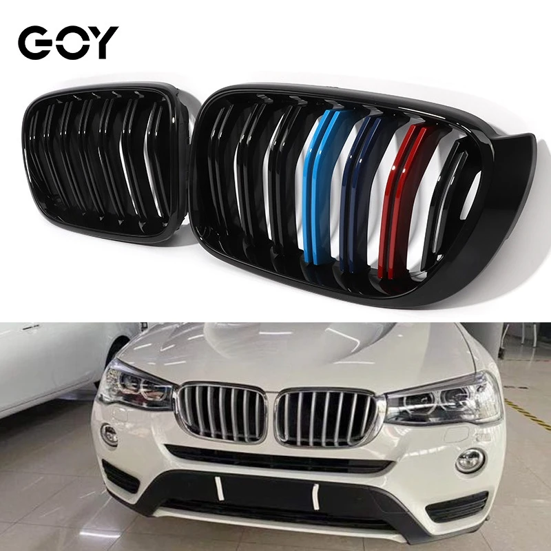 

X4 F26 Grille. Glossy M-coloured Front Bumper Black Grill for BMW Facelifted X3 F25 LCI 2014 - 2018, X4 F26 2015 - 2018