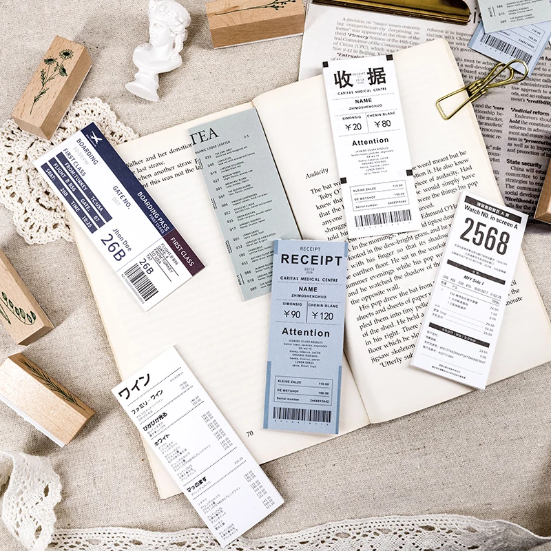 30 X необычная Винтаж билет липкий блокнот для заметок серной кислоты бумага