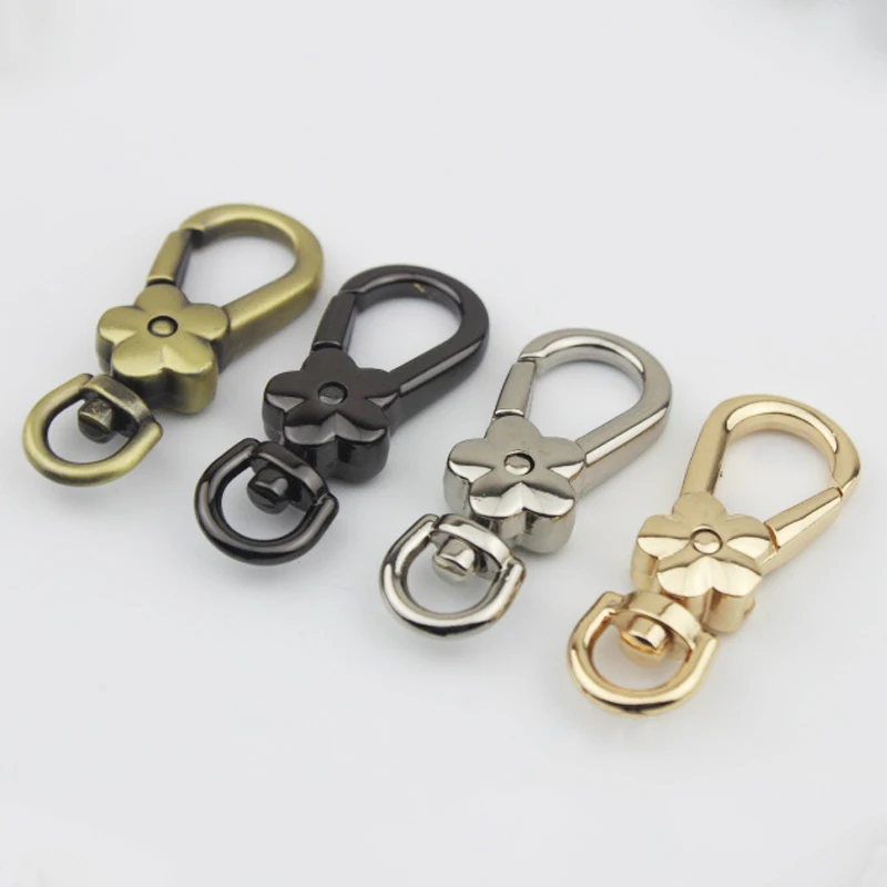 2 шт./лот сумки карабин крючки ручка цветок металлические застежки для брелки DIY