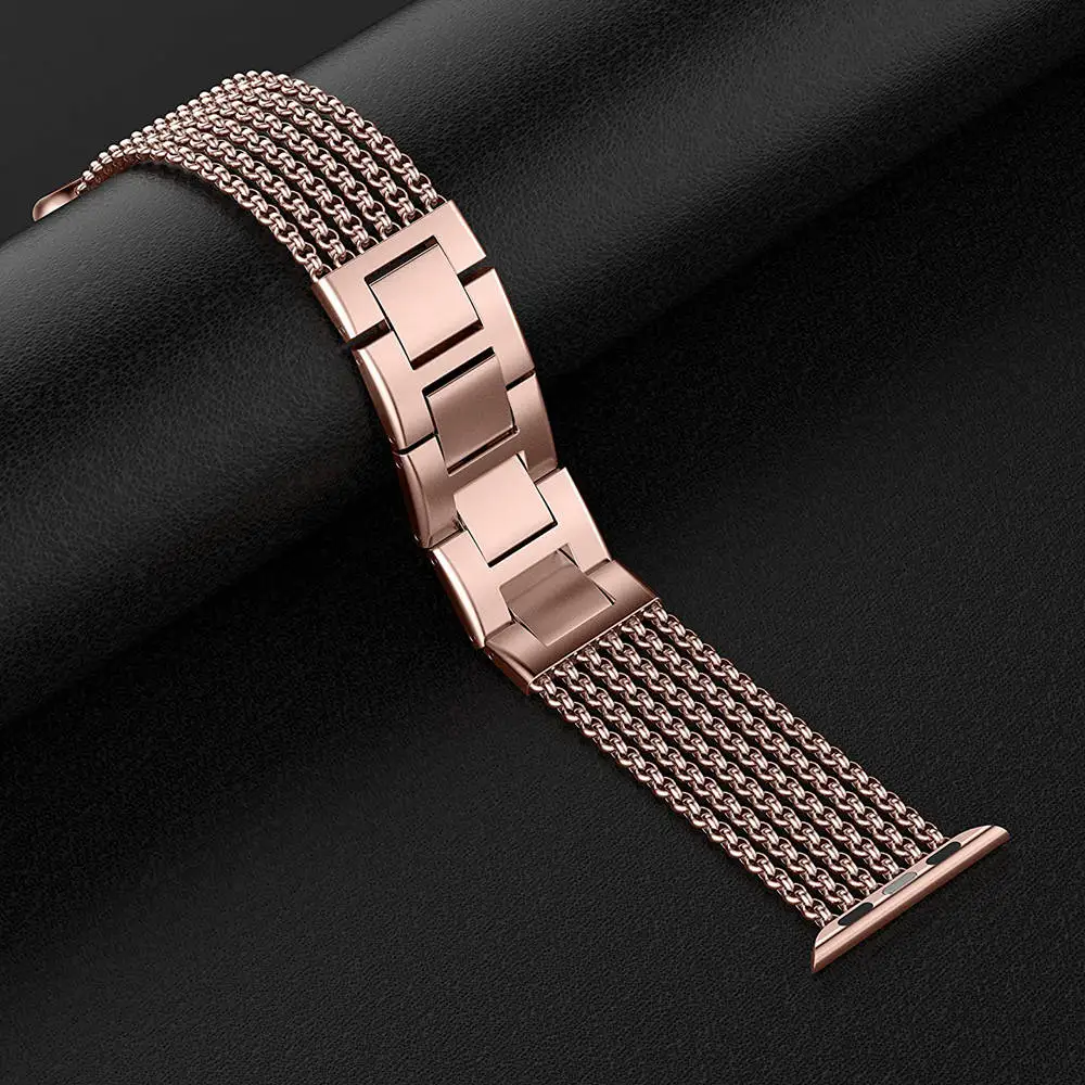 GoldSeries3 Wearlizer ремешок для спортивных часов для Apple Watch 5 ремешок из нержавеющей стали сменный ремешок для наручных часов ремешок для iwatch Группа 42 мм серия 4 3 2 1 - Цвет ремешка: GoldSeries3