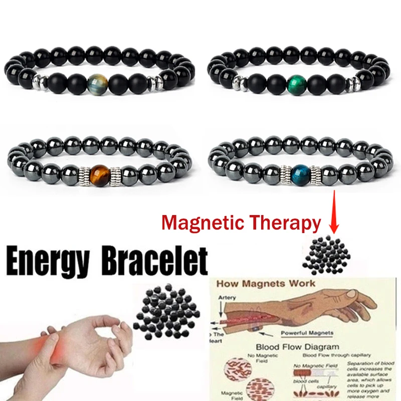 

Fashion Hematite Bracelet Man Weight Loss Bracelet Natural Stone Magnetic Bracelet Slimming Woman Health Care Therapy Jewelry