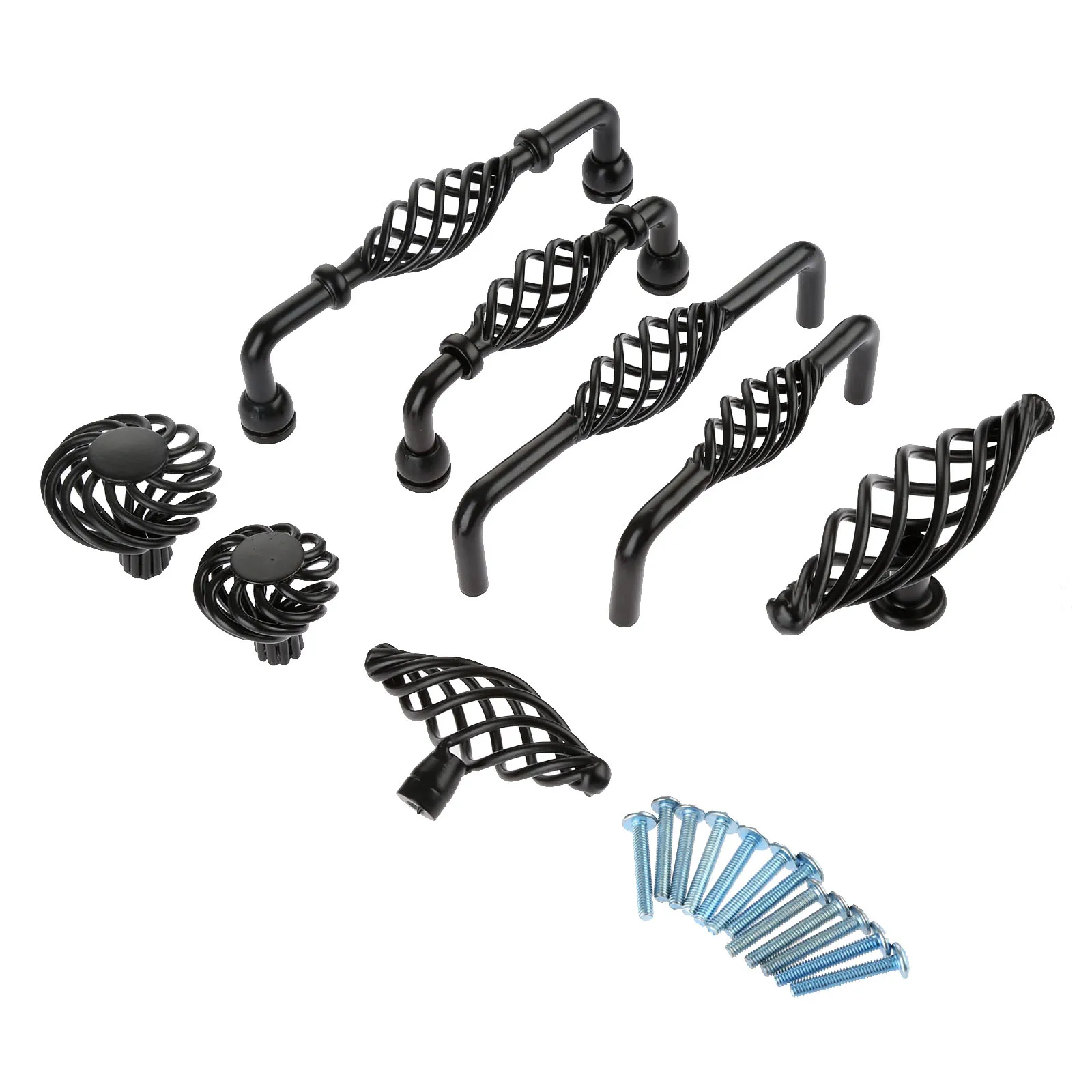 1 черная спиральная клетка для птиц искусства мебельная фурнитура ручки кухонных