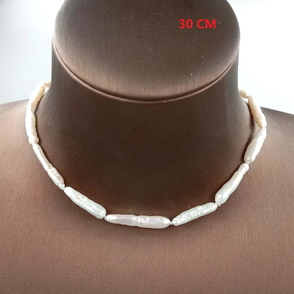 30 см BIWA жемчужное ожерелье, натуральный пресноводный жемчуг NECKLACE-15-30MM мини BIWA барокко Жемчуг