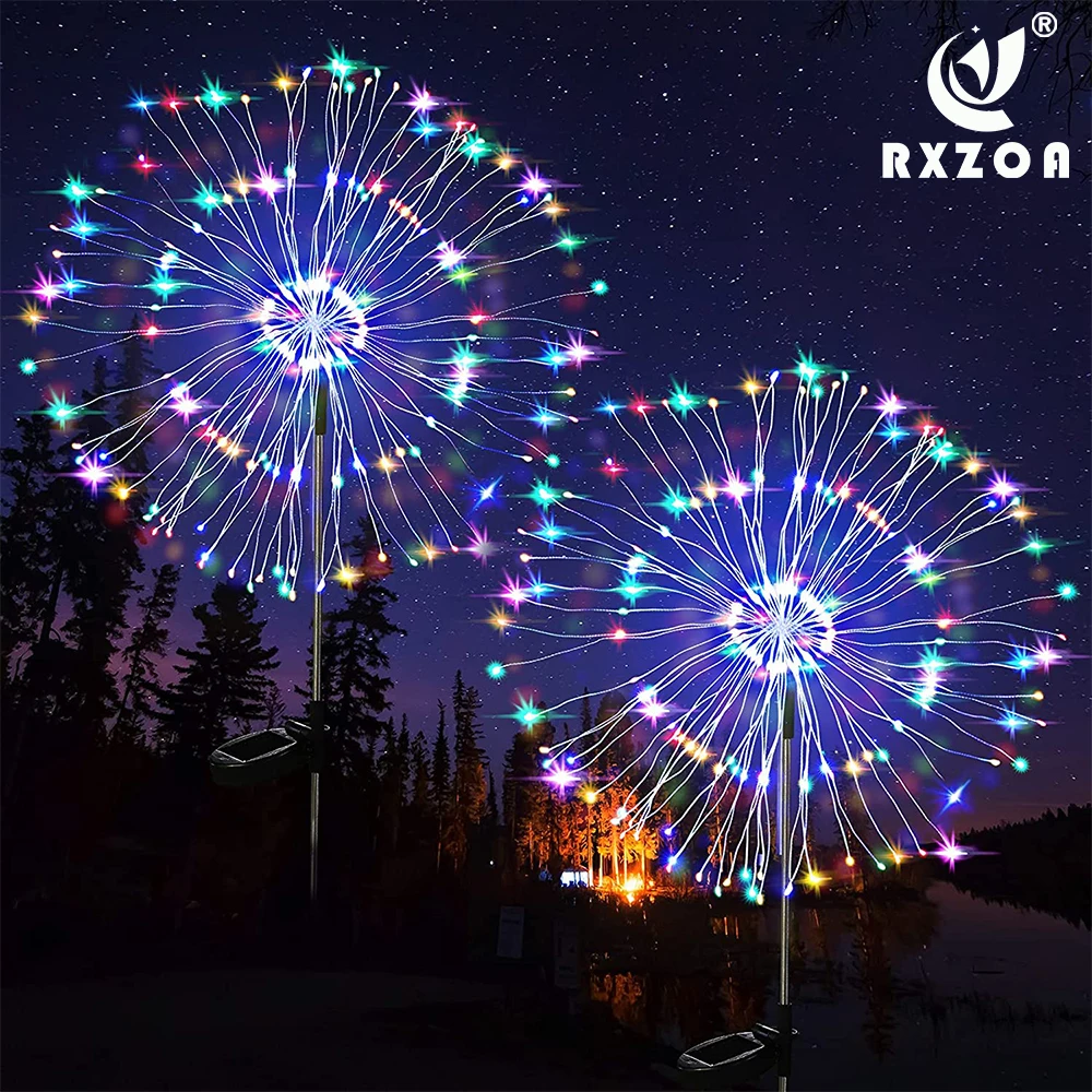 

LED Solar Powered Outdoor Grass Globe Dandelion Fireworks Lamp Flash String For Garden Lawn Landscape Holiday Light