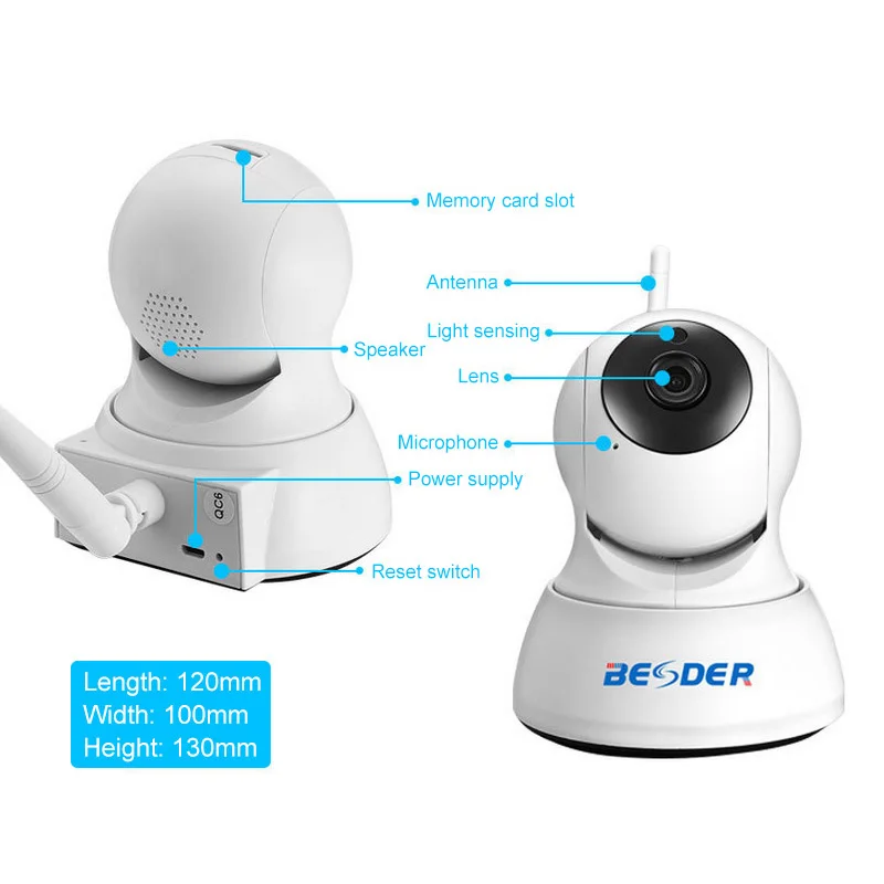 Домашняя ip-камера видеонаблюдения Wi-Fi 1080P 720P Draadloze netwink P2P Nachtzicht Радионяня |