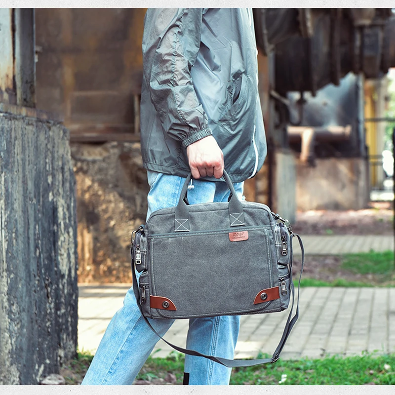Scione Men Canvas Messenger Bags Brand Business Men's Briefcase Handbags Retro Multifunction Vintage shoulder Bag For Male |