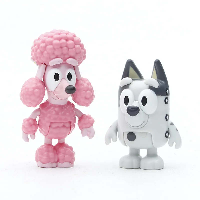 8Pcs/Set Bluey Bingo The Whole Family Action Figure Toys Cartoon Friends PVC Colletiable Model Doll Kids Christmas Gifs | Игрушки и