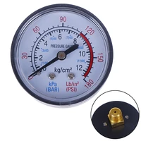 1pcs 100 brand new bar air pressure gauge 13mm 14 bsp thread 0 180 psi 0 12 manometer double scale for air compressor