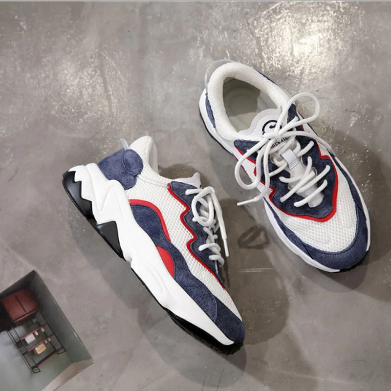 

Women's sports shoes casual shoes autumn new breathable mesh shoes lightweight thick soles sports wind running shoes