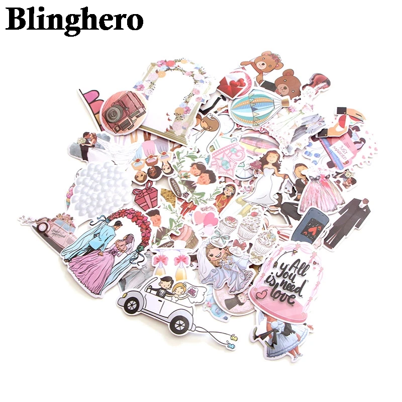 68 шт. креативные Значки для свадебной тематики декоративные наклейки Мультяшные