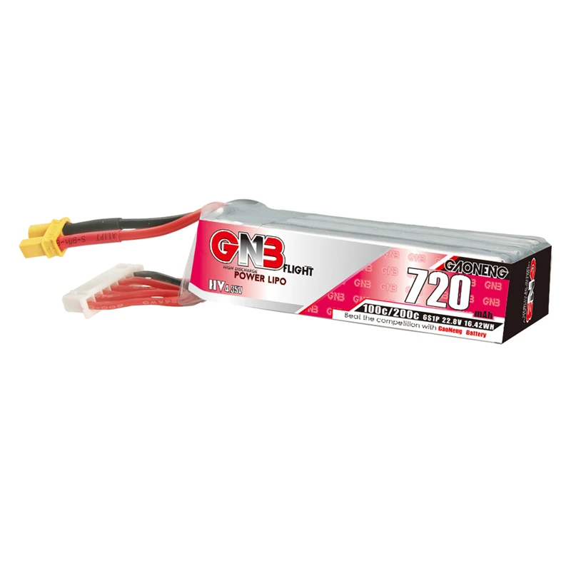 GAONENG-bater&iacute;a Lipo con enchufe de XT30U-F para control remoto, Kit de marco de Tinywhoop, piezas de repuesto, GNB, 22,8 V, 720mAh, 6S, 100C/200C, HV, 1-5 uds.-5