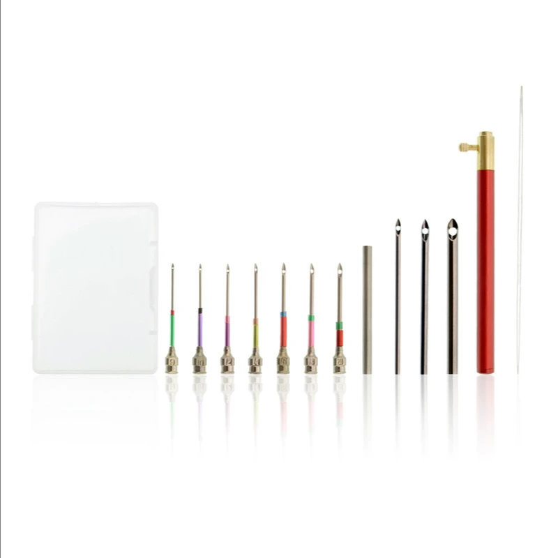 

5 Stks/set Metalen Borduurwerk Stiksels Punch Naald Handgemaakte Borduren Kits Naaien Tool Set Met Buis Voor Diy crochet tools