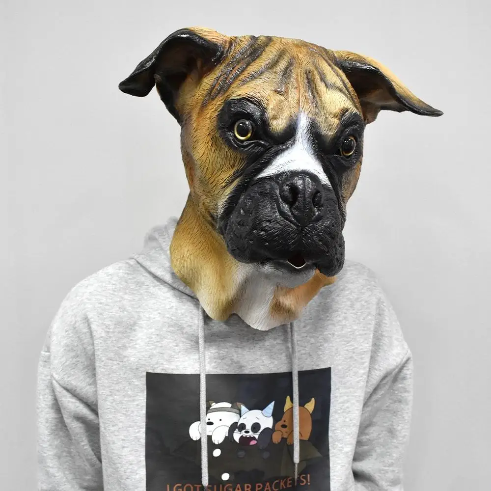 Маска для Хэллоуина Реалистичная латексная боксерская маска головы собаки