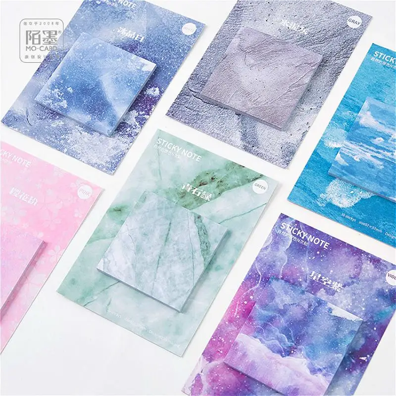 

1pcs Painting Landscape Memo Pad Planner Sticky Notes Paper Sticker Notepad Kawaii Stationery Pepalaria Office School Supplies