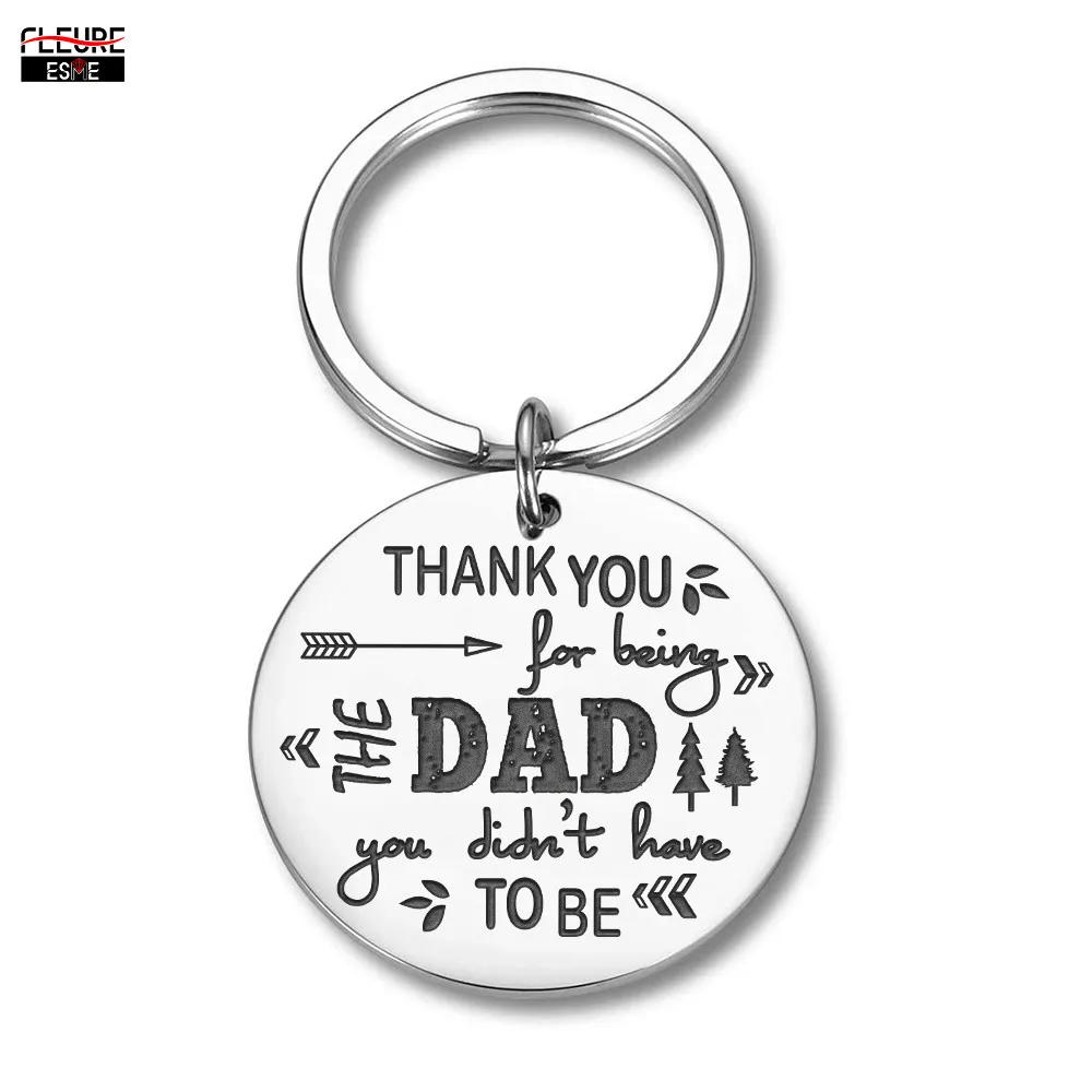 

Fathers Day Gifts for Dad Stepfather Birthday Gifts Keychain for Step Daddy Thank You for Being My Dad Men Key Ring Adoptive Dad