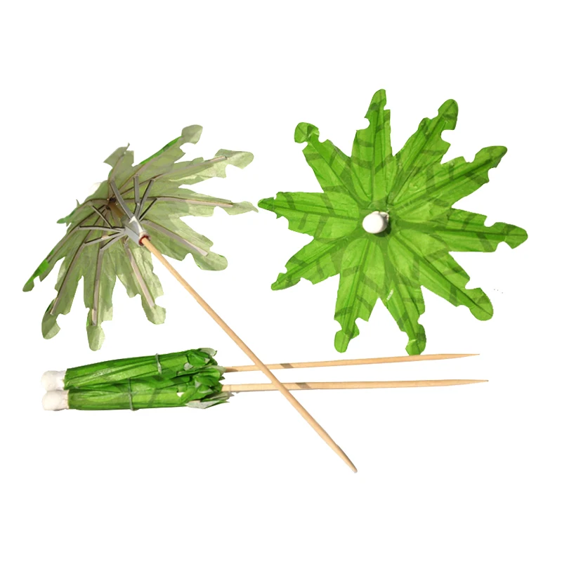 Творческий 10 шт./компл. зеленый кокосовой пальмой палочки зонтик выбирает
