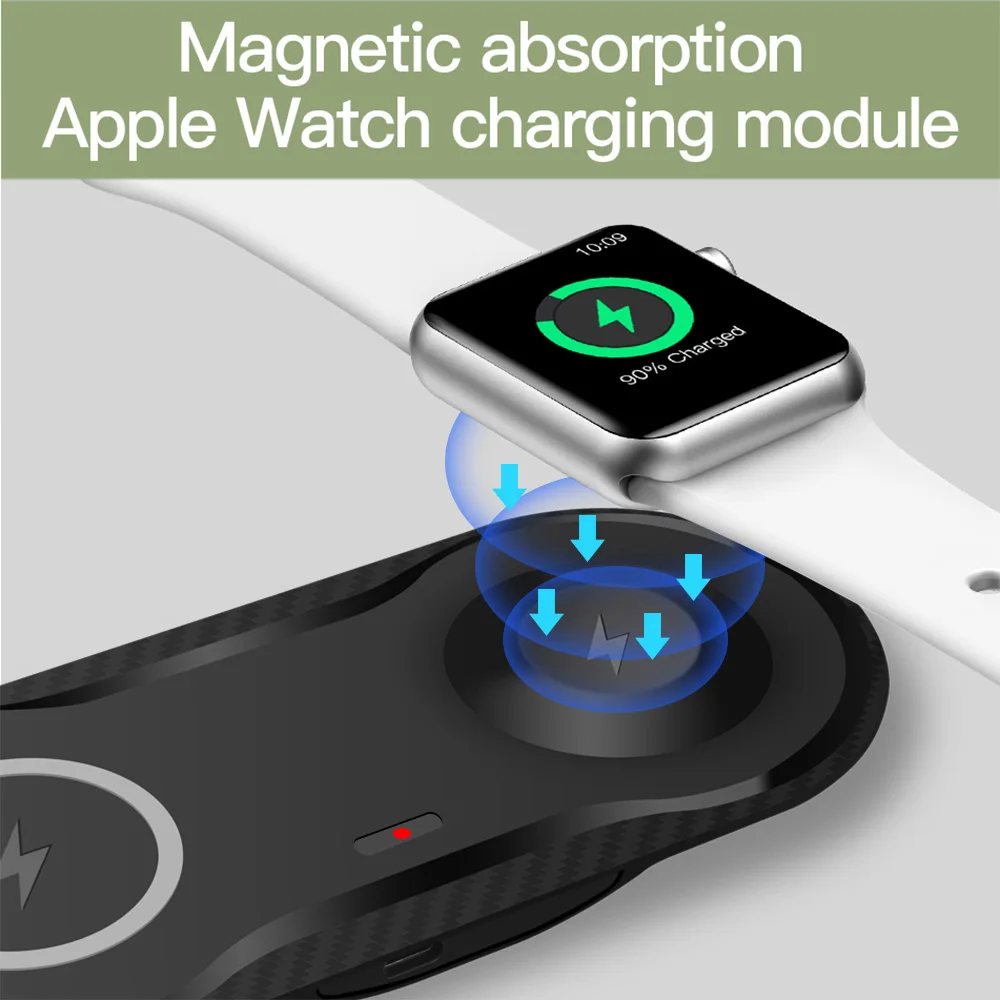 FDGAO Qi Беспроводное зарядное устройство для Airpods Apple Watch 5 4 3 2 1 iWatch 10 Вт Быстрая зарядка для iPhone 11 Pro XS XR X 8 samsung S10