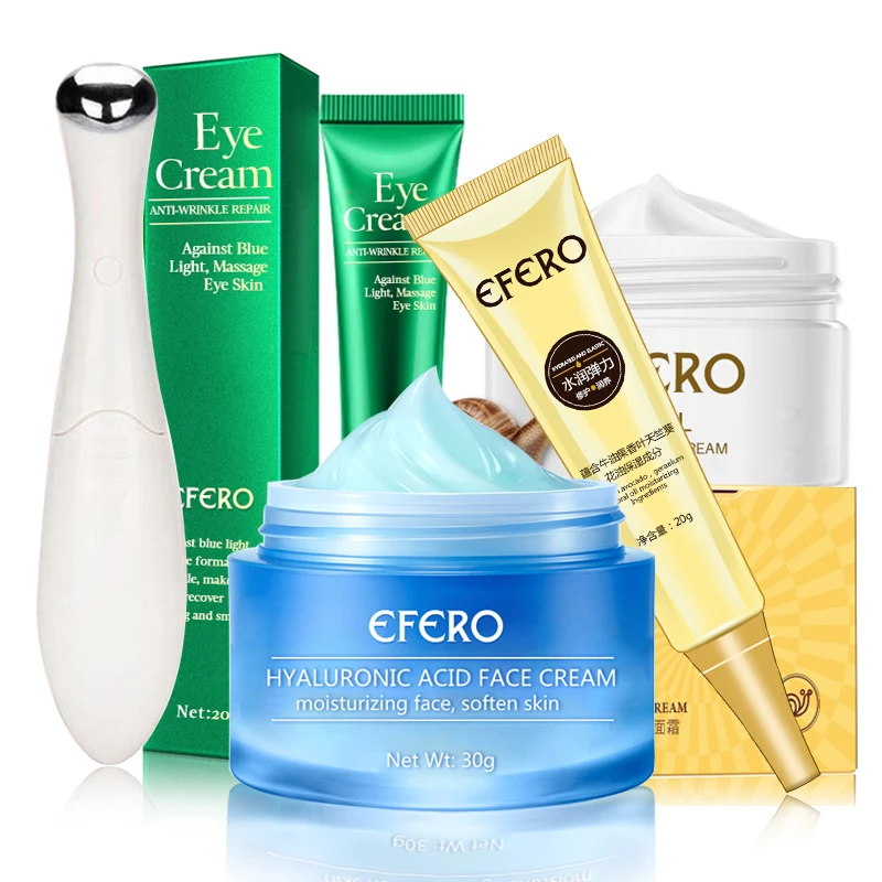 Крем для лица с гиалуроновой кислотой против темных кругов массажер глаз