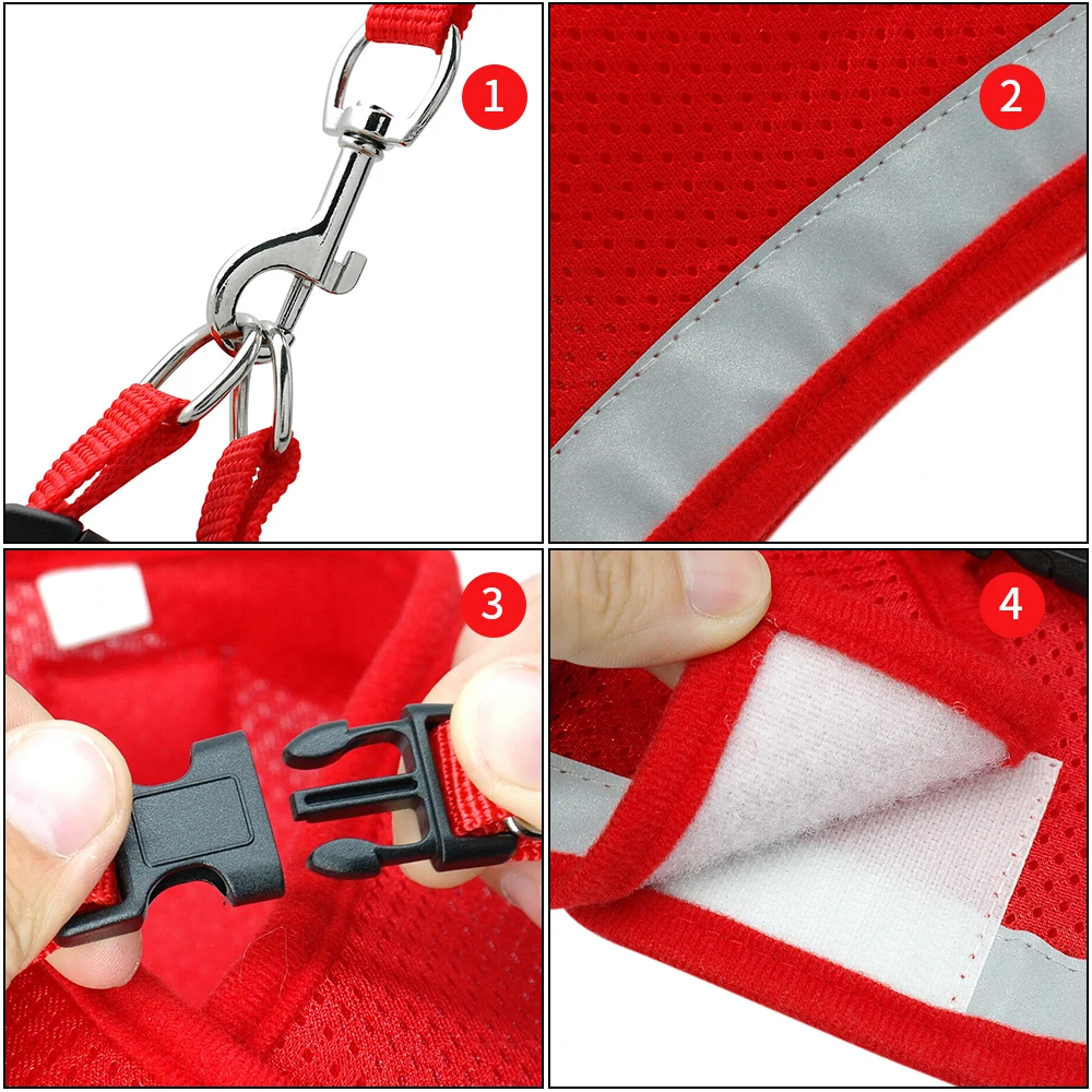 Pet Dog for Chihuahua Pug Small Medium Cats Dogs Outdoor Puppy Mesh Vest Reflective Walking Lead LeashA | Дом и сад