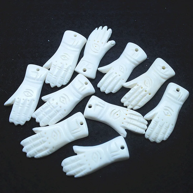 2 шт. белые натуральные бусины подвески в форме кости ox для женщин ожерелье или