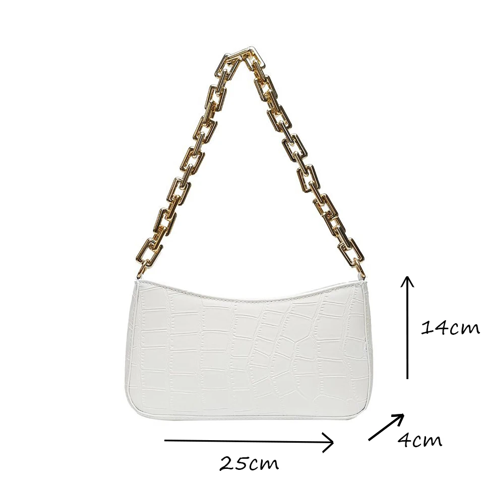 

Designer Stone Pattern PU Leather Armpit Bag For Women 2020 Solid Color Chain Shoulder Handbags Female Travel Fashion Hand Bag