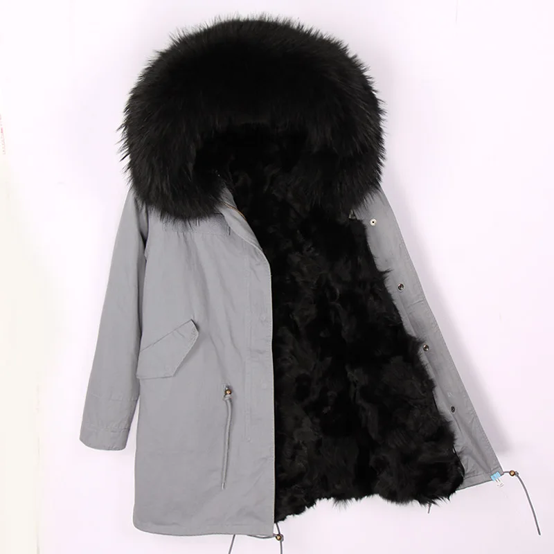 fox fur liner 12 Зимняя теплая куртка с воротником из меха енота, с капюшоном, с подкладкой из натурального Лисьего меха, верхняя одежда, мужская длинная толстая парка, пальто из натурального меха - Цвет: fox fur liner 12