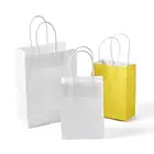 10 шт. прямоугольные мешочки из крафт-бумаги, подарочные пакеты для покупок на день рождения, праздничные подарки, сумки с нейлоновым шнуром F60