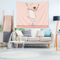 new ins korean cute sweet girl pattern printed tapestry wall hanging home decor living room background wall decorative tapiz