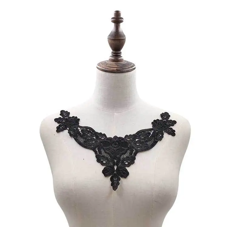 Воротник для шеи с вышивкой самодельный съемный воротник водорастворимый