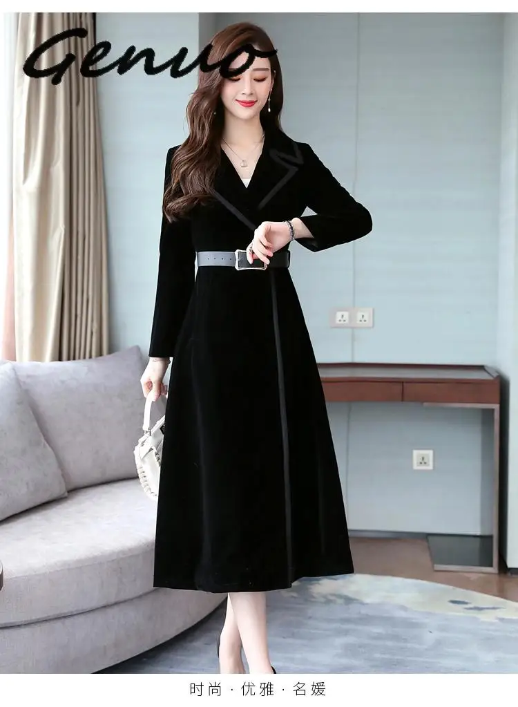 

Женские осенне-зимние пальто, бархатное пальто, облегающее длинное пальто, бархатная повседневная шерстяная куртка, верхняя одежда