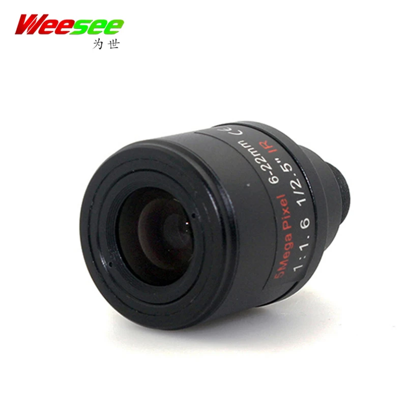 Объектив видеонаблюдения WS 1/2.5 '⟱.4 M12 iris 5 МП HD 6-22 мм CS mount вариофокальный
