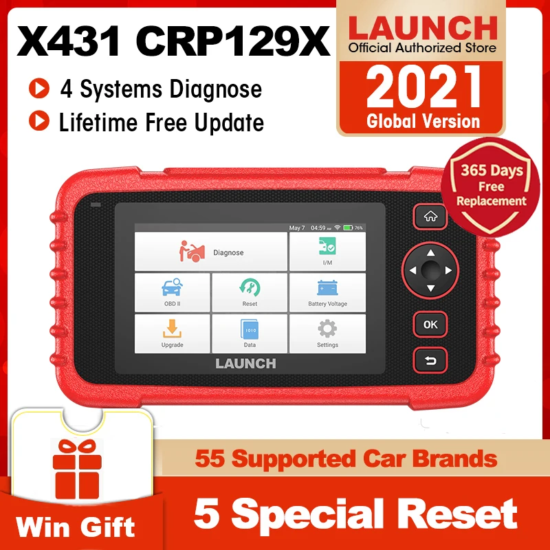 Диагностический сканер OBD2 Launch CRP129X 4 системы считыватель кодов OBD обновленный от