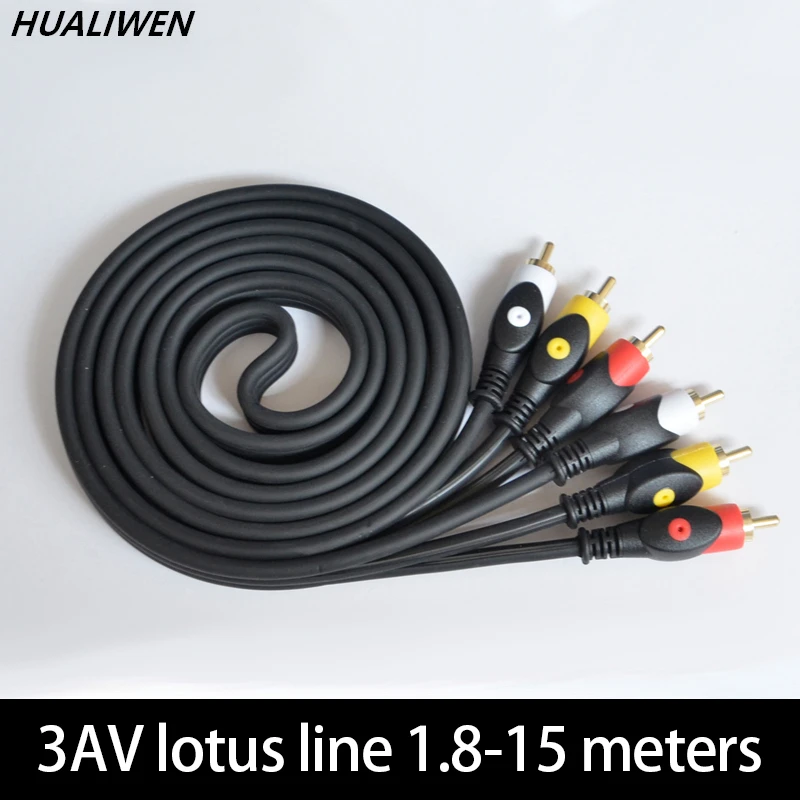 Аудио и видео шестиголовый RCA кабель лотоса телеприставка 3RCA Папа папа ТВ АВ|audio