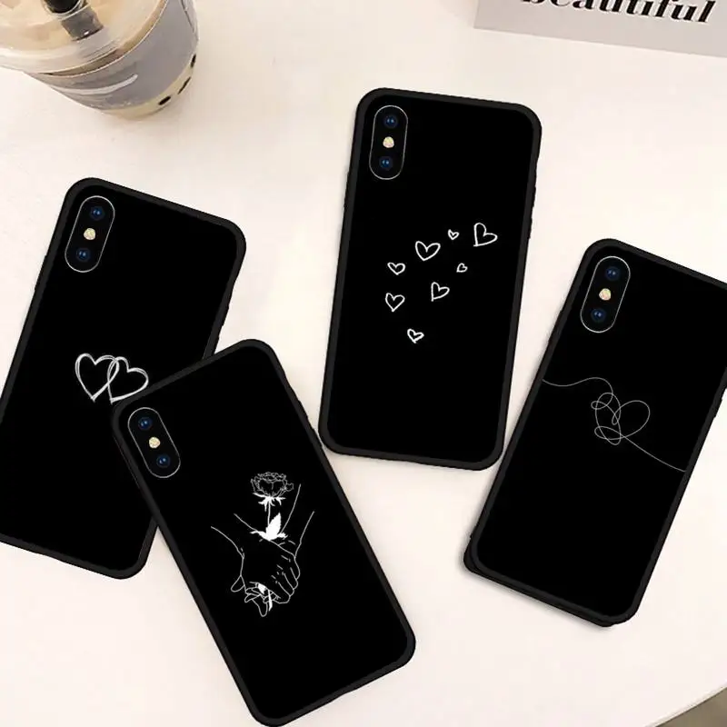

Simple Lines Love Heart pattern Phone Case for iPhone 11 12 mini pro XS MAX 8 7 6 6S Plus X 5S SE 2020 XR