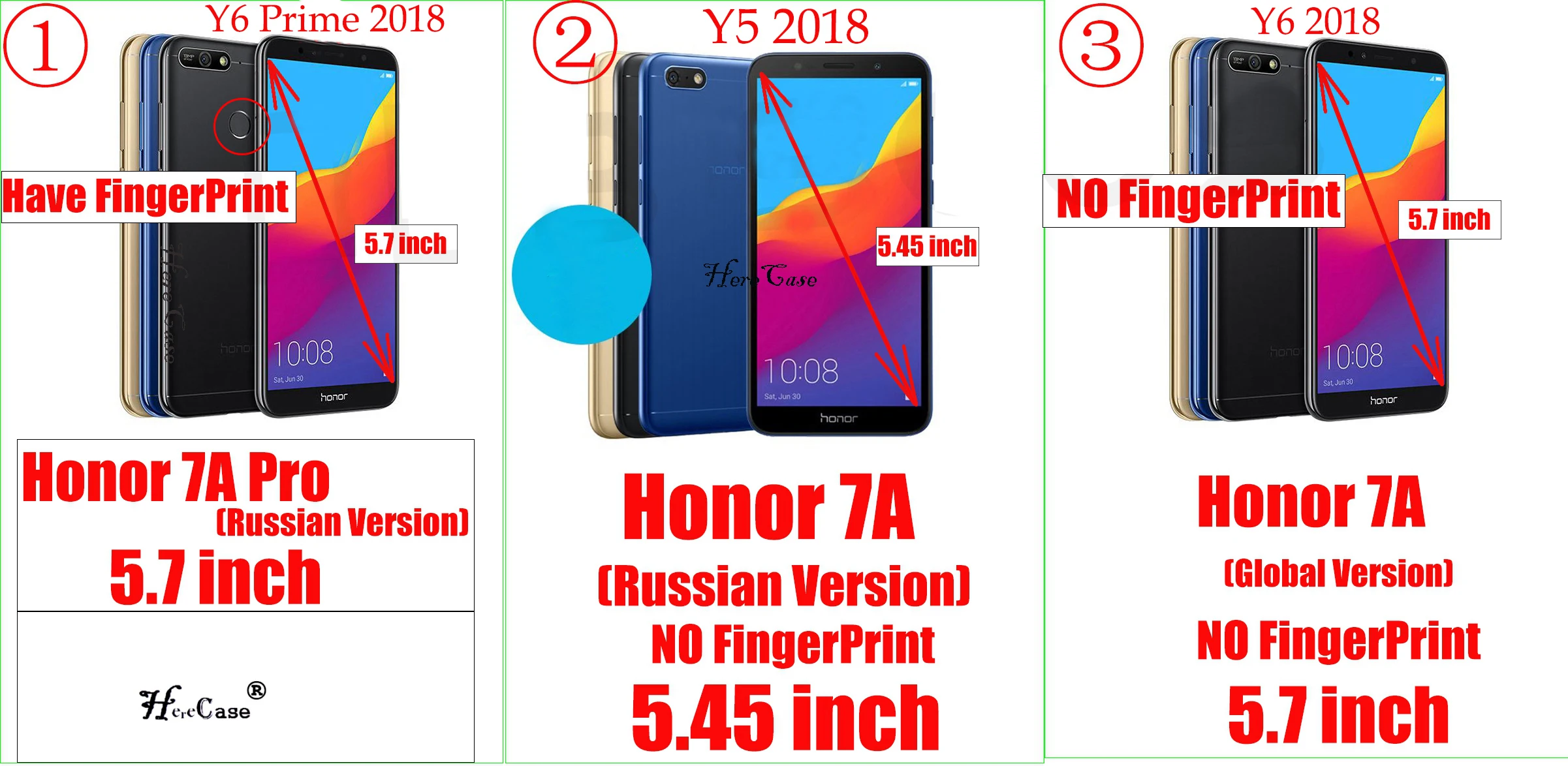 Закаленное стекло HereCase No Full Screen для Huawei Y6 2018 защитная пленка экрана Honor 7A /