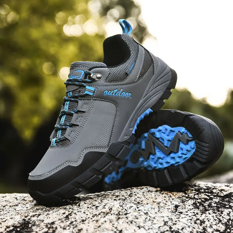 

Hiking Shoes Men Waterproof Durable Hunting Tourism Mountain Shoes Leather Anti-skid Rock Climbing Mountain Shoes Winter Sneaker