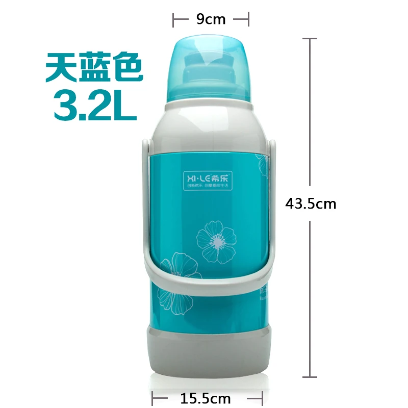 3.2L Blue 2/3. 2л стеклянный термос, большая емкость, чайник для льда, термос, термос, чайник с крышкой, термосы - Цвет: 3.2L Blue