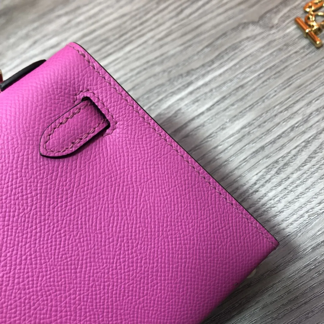 

LUXURY MINI PURSE,19.5cm,Brand Hndbag,Fuchisia Color,Epsom Leather, Handmade Quality, Fast Delivery