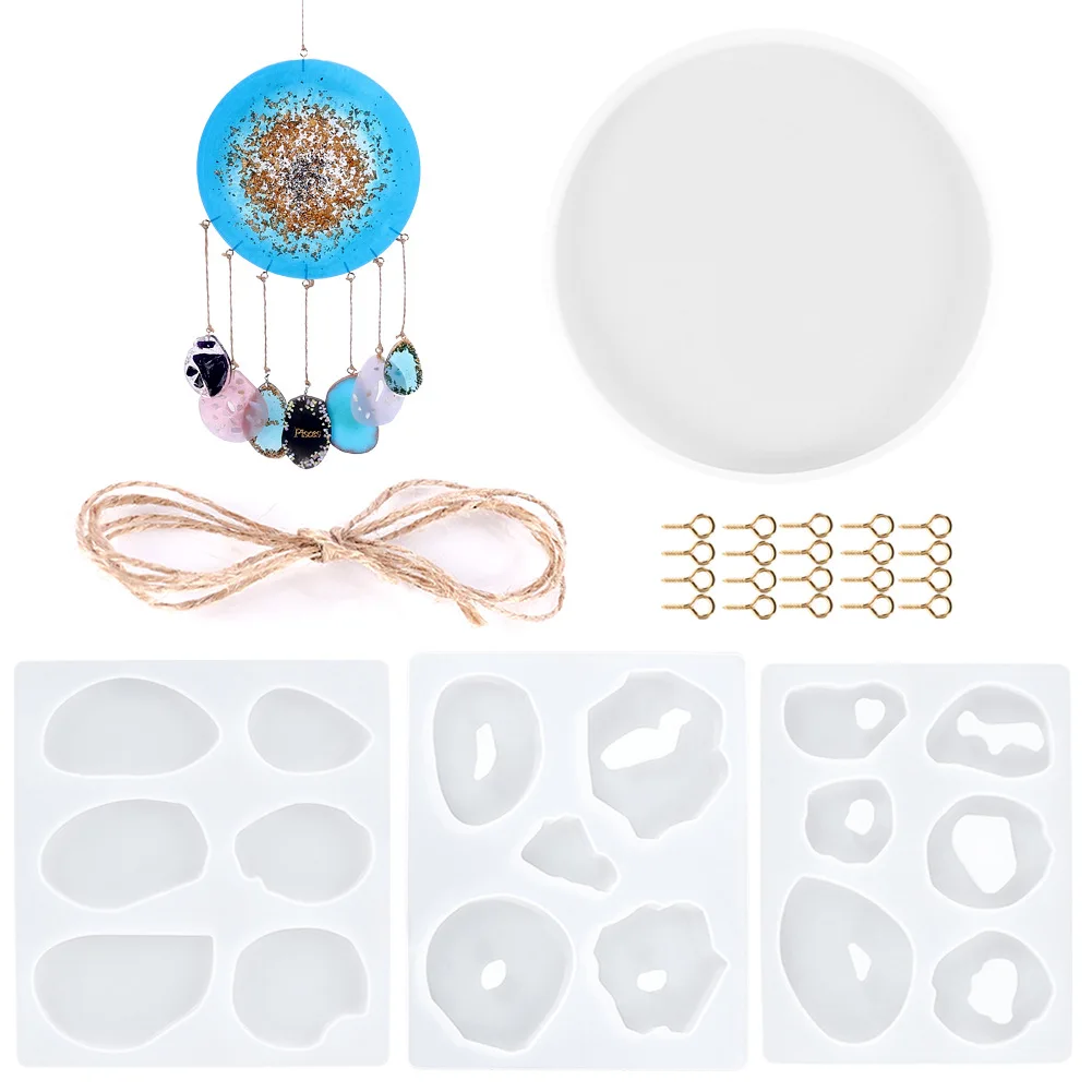 

Форма для смолы настенный кулон эпоксидная форма набор силиконовых форм Сделай Сам производство китайские колокольчики ювелирные изделия ...