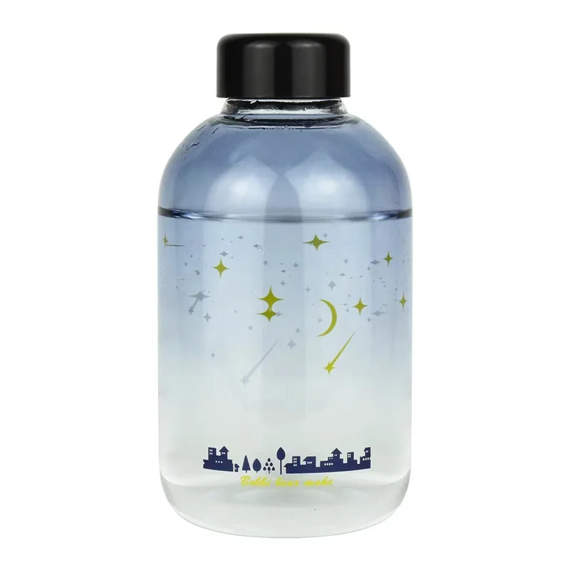 

Creative Glass Water Bottle with Sleeve Gradient Color Portable Outdoor Sport Water Bottles Leakproof Camping Bottle BpaFree Cup