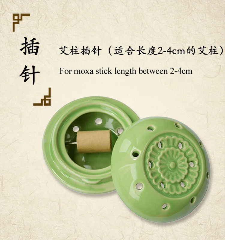 

moxibustion massage Ceramic Moxa Box Pot Moxibustion Tin Cupping Massage Warming Therapy For Arm Leg Abdomen