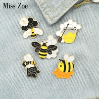 bee kind enamel pin custom honeycomb honey jar bee brooches bag lapel pin cartoon badge jewelry gift for kids friends