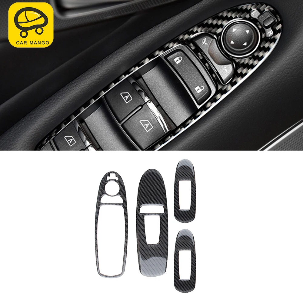 

Для Infiniti Q50 2015-2021 аксессуары из углеродного волокна для автомобиля фоторамка переключатель Обложка Наклейка отделка внутреннее украшение