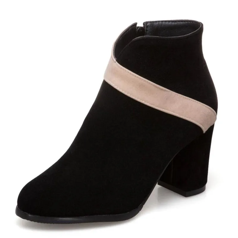 

Spring Autumn High Heels Women Ankle Boots Woman Short Boots High Heel Shoes Plus Size 33 - 40 41 42 43 44 45 46 47 48 49 50