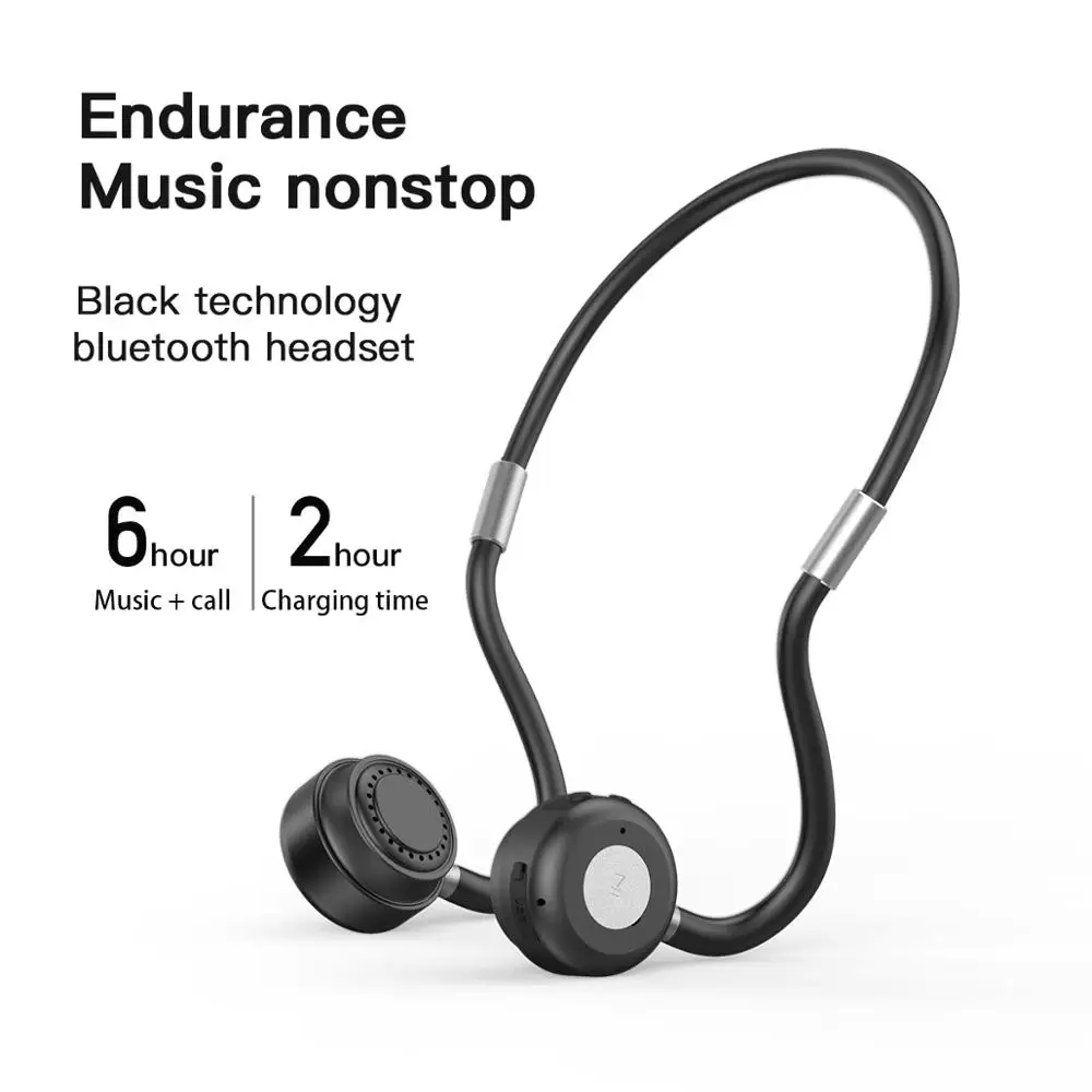 

2020 True Bone Conduction Headphones Bluetooth 5.0 Wireless Not In-Ear Headset IPX6 Waterproof Sport Earphone Lightweight Ear