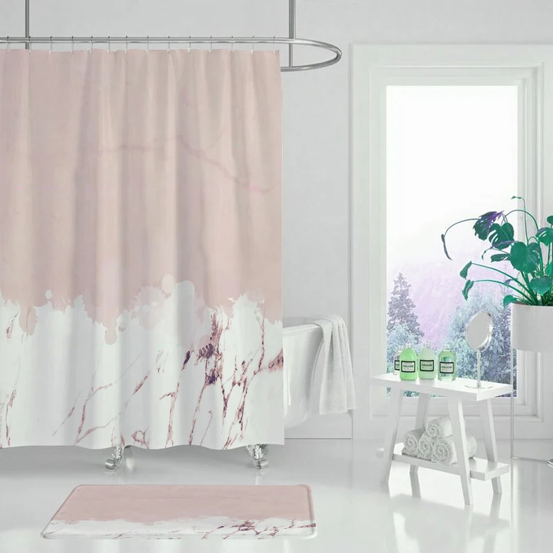 Геометрическая Печать полиэстер волокно занавеска для душа ванная унитаза