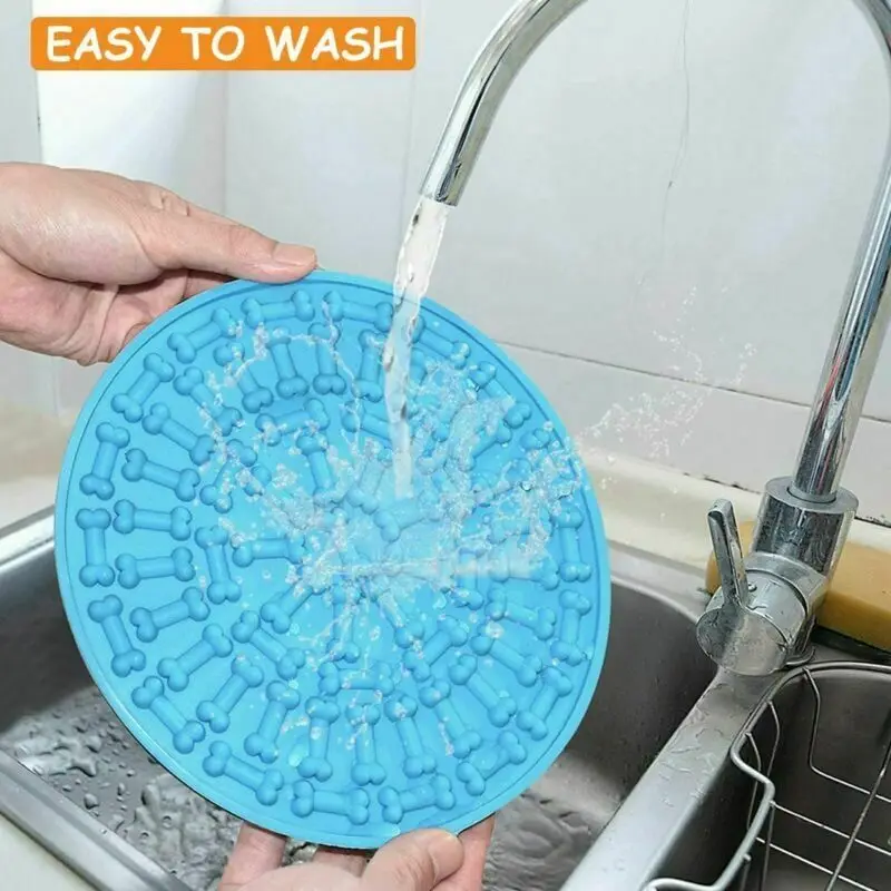 Dog Lick Pad Slow Feeder Mat for Dogs Durable Silicone with Strong Suction Licking Pet Bathing Groom | Дом и сад