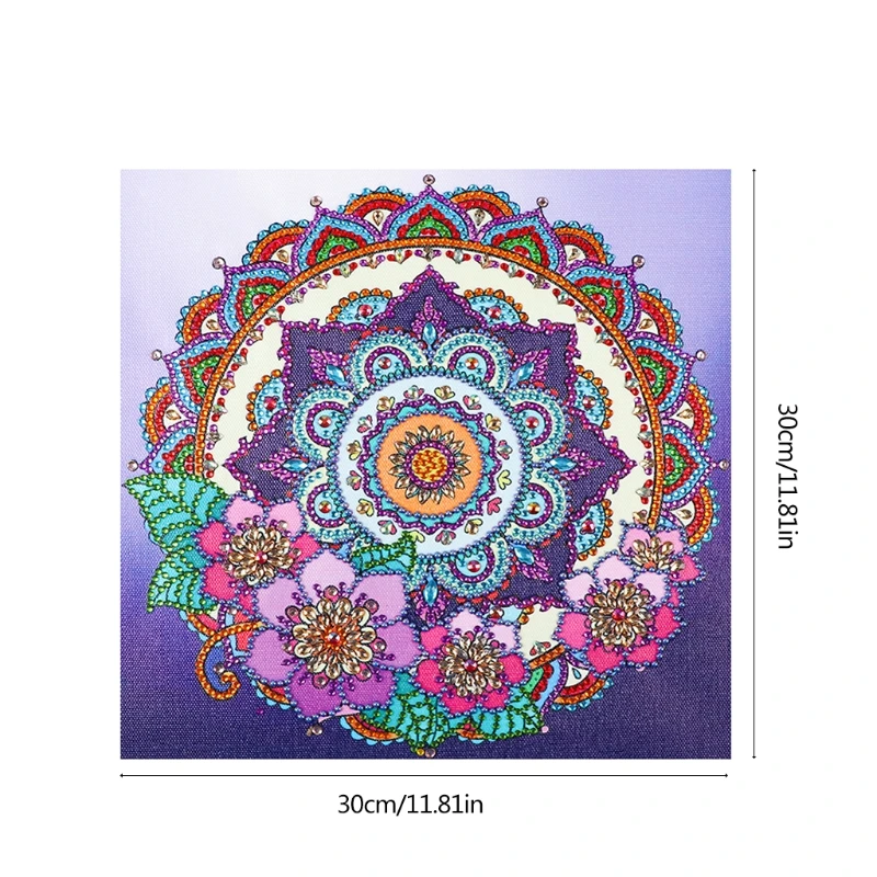 30cm Mandala Flower 5D DIY Special Diamond Painting Embroidery Rhinestone Crystal Cross Stitch Needlework Craft Kit Home Decor | Дом и сад